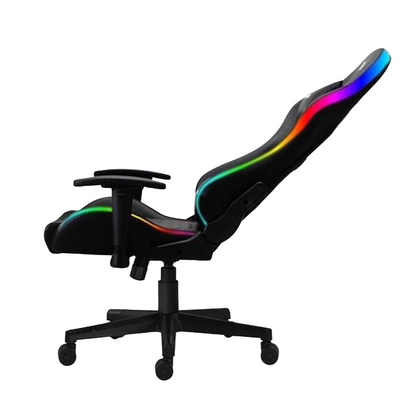 Cadeira Gamer Reclinável com LED RGB, Apoio Lombar e Braços Ajustáveis