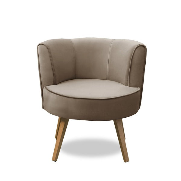 Conjunto com 2 Poltronas Suede Marrom Estrutura de Madeira e Espuma D-26/D-20