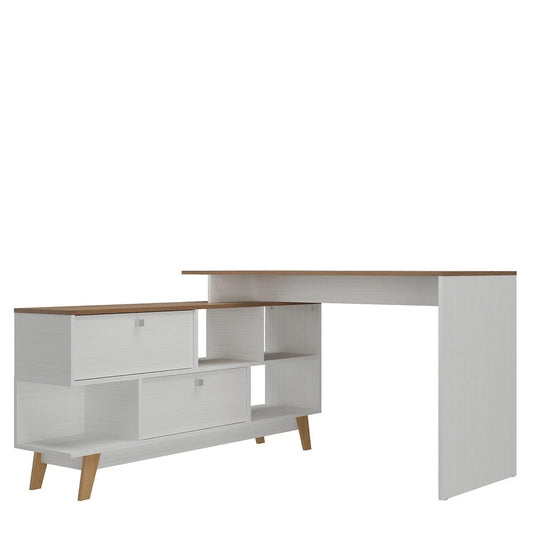 Título: Mesa para Escritório Escrivaninha em L Retrô 136x120cm