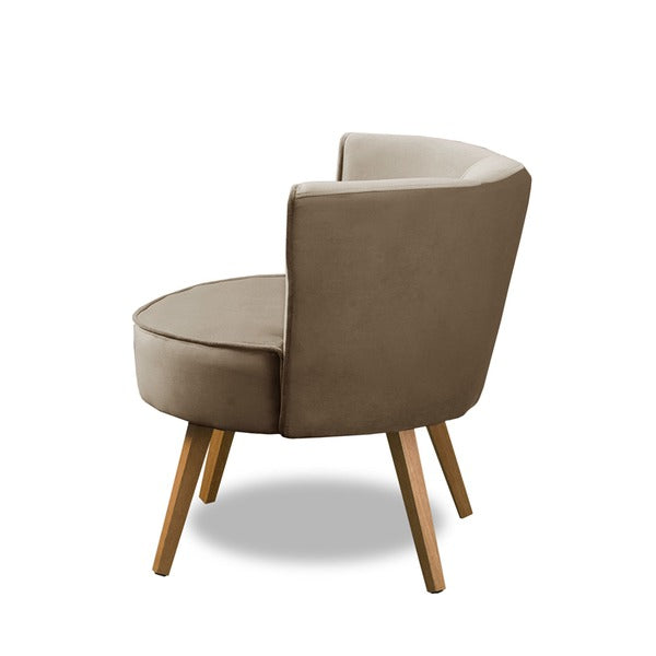 Conjunto com 2 Poltronas Suede Marrom Estrutura de Madeira e Espuma D-26/D-20