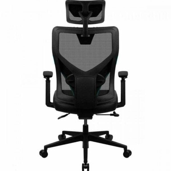 Cadeira Gamer Ergonômica Preto e Ciano com Encosto Reclinável Yama1