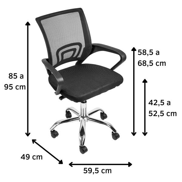 Cadeira Diretor TOK 3310 com Encosto Mesh e Base Cromada
