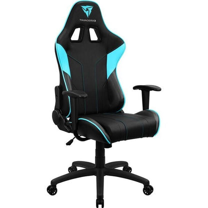 Cadeira Gamer Reclinável Couro Sintético Preto Azul com Almofadas EC3