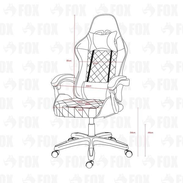 Cadeira Gamer Reclinável com LED RGB, Apoio Lombar e Braços Ajustáveis