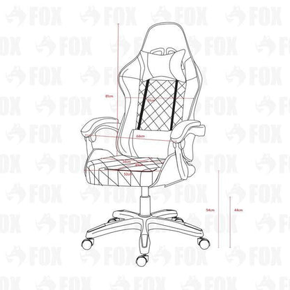 Cadeira Gamer Reclinável com LED RGB, Apoio Lombar e Braços Ajustáveis