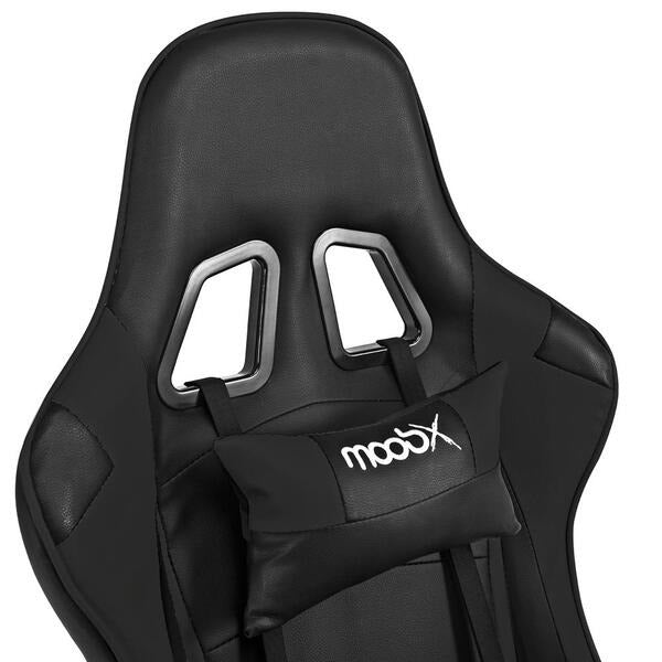 Cadeira Gamer Reclinável com Espuma Injetada e Base Metálica Preta