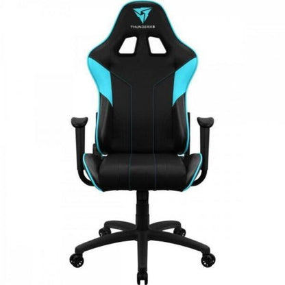 Cadeira Gamer Reclinável Couro Sintético Preto Azul com Almofadas EC3