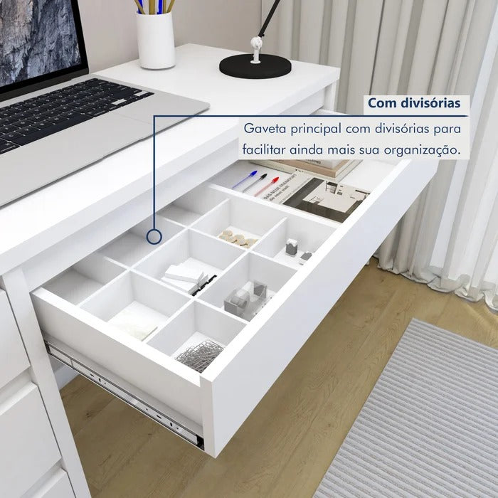 Escrivaninha 5 Gavetas 100% MDF Berlim Yescasa