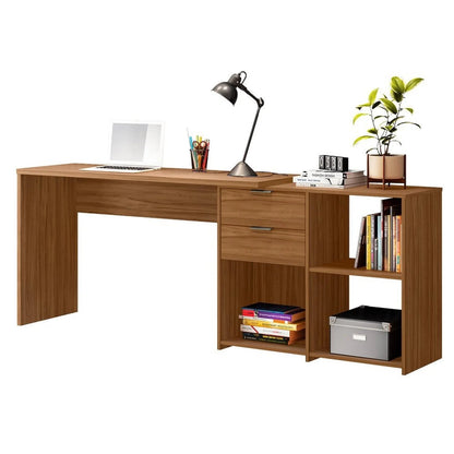 Mesa de Escritório em L 2 Gavetas 3 Nichos Office NT 2060