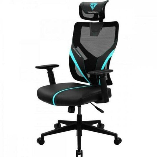 Cadeira Gamer Ergonômica Preto e Ciano com Encosto Reclinável Yama1